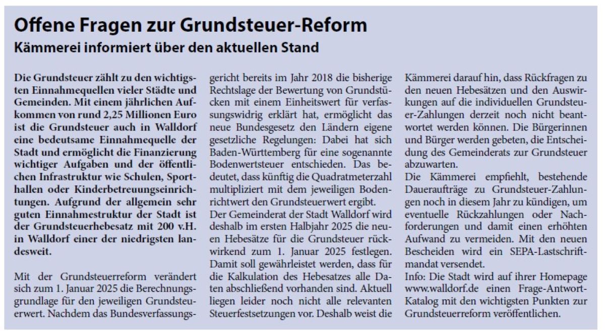 Grundsteuerinformation