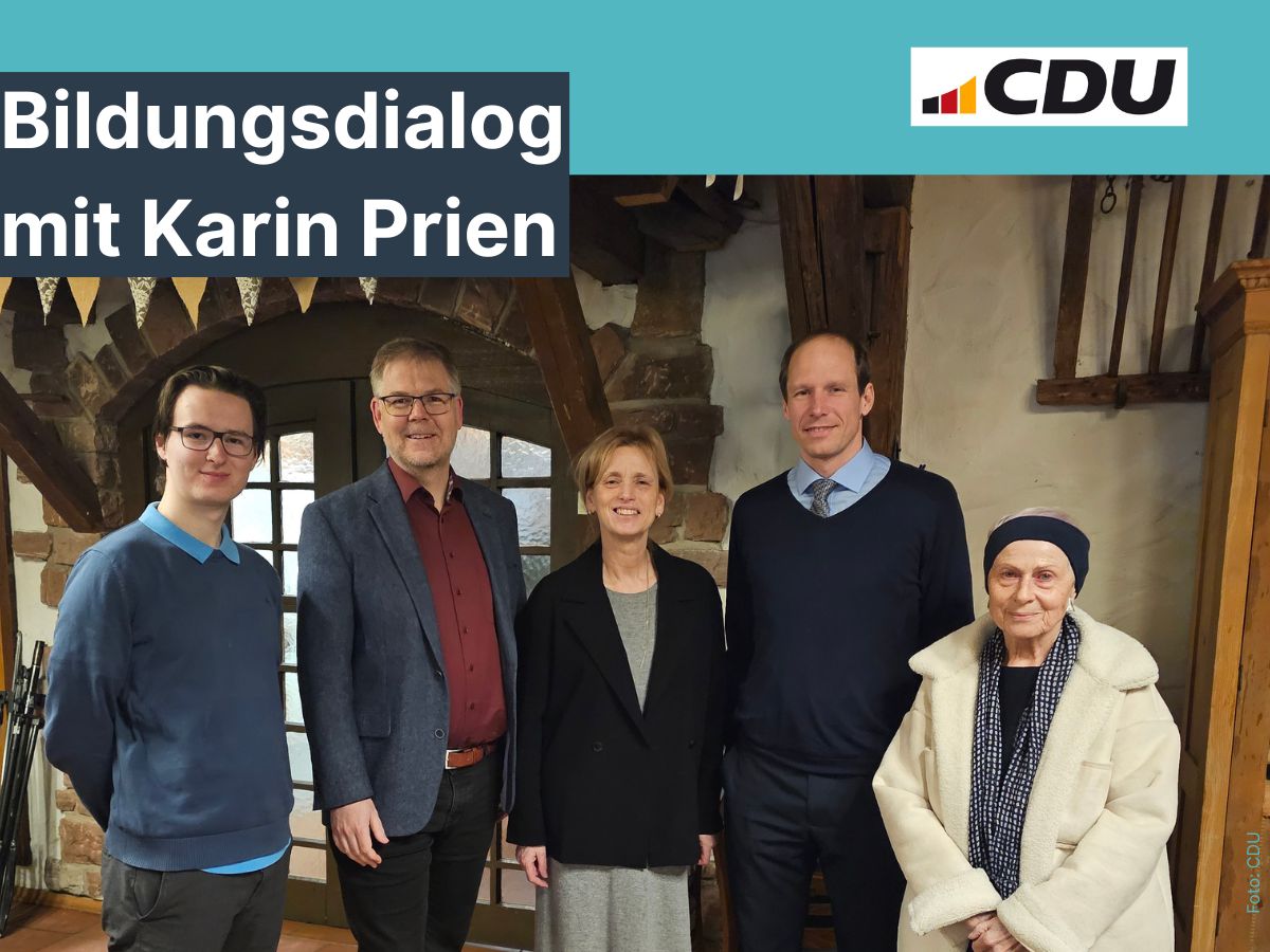 Arbeitskreis Digitalisierung der CDU Rhein-Neckar mit Karin Prien: Levin Starick, Dr. Clemens Kriesel, Karin Prien, Dr. Jens Keienburg, Karin Beate Phillips