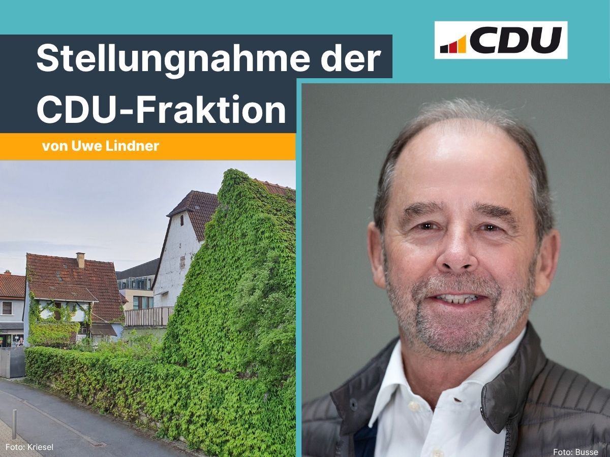 Uwe Lindner nimmt f�r die Fraktion Stellung zum Neubau des Geb�udes Johann-Jakob-Astor-Stra�e 3-5. Portrait von Uwe Lindner und Archivbild des Bestandsgeb�udes | Portrait: Busse, Foto: Kriesel