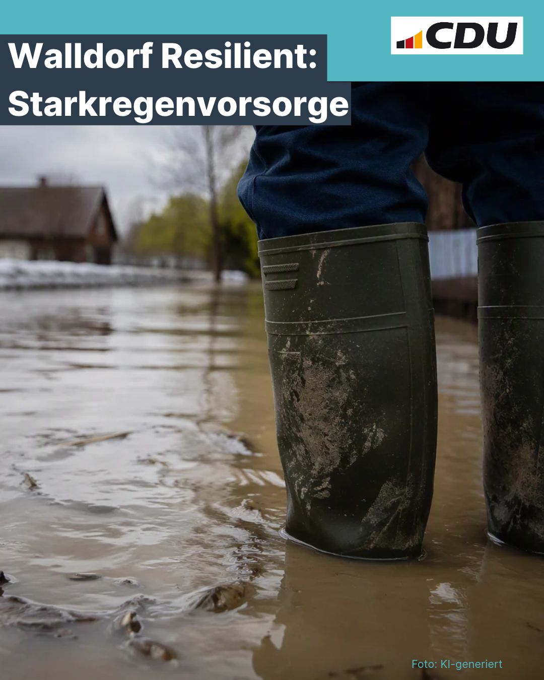 Motivbild zur Starkregenvorsorge | Bild: KI-generiert