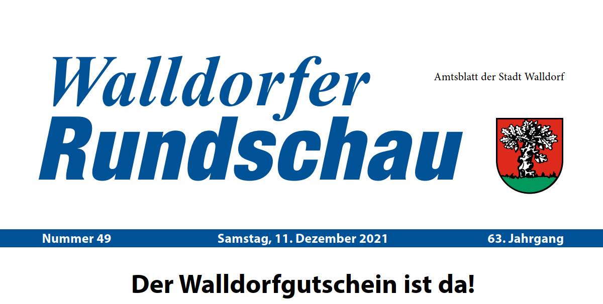 Motivbild Walldorfer Rundschau Nr. 49 / 2021 | Bildschirmabgriff: Dr. Clemens Kriesel