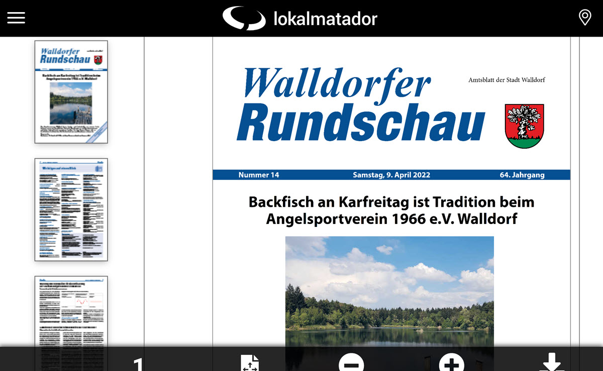 Die Walldorfer Rundschau 2022 Nr. 14 als e-Paper | Screenshot von Dr. Clemens Kriesel