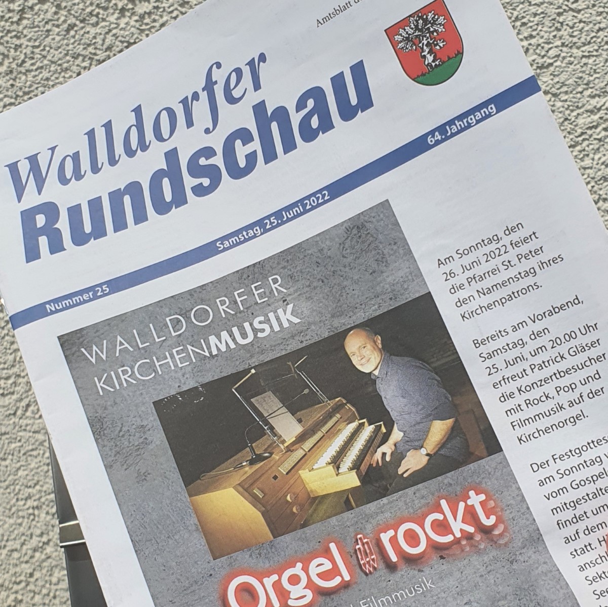 Die Walldorfer Rundschau 2022 Nr. 25 druckfrisch aus dem Briefkasten | Foto: Dr. Clemens Kriesel